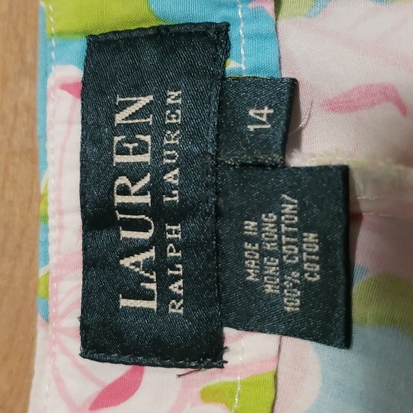 LAUREN RALPH LAUREN CROP FLORAL PRINT COTTON PANTS SZ 14 - Picture 4 of 10